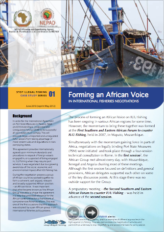 Front cover for Case Study 01: Forming an African Voice in International Fisheries Negotiations