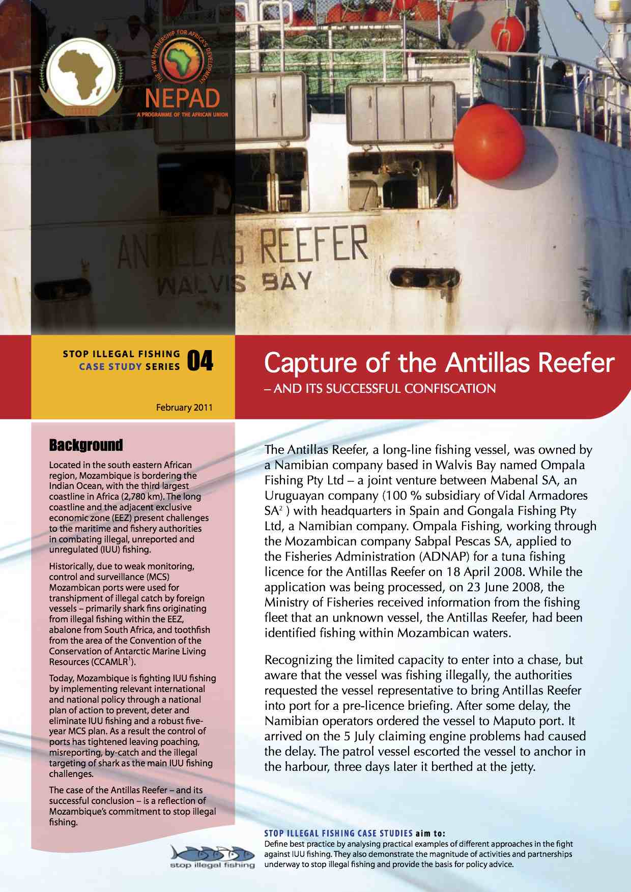 Front cover for Case Study 04: The Capture of the ANTILLAS REEFER – and its successful confiscation
