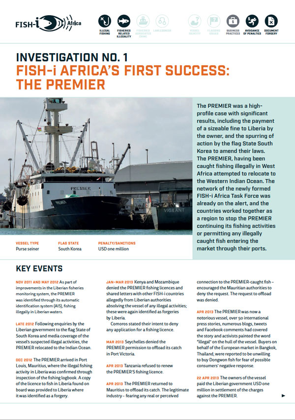 Front cover for Fish-i investigation 01: FISH-i Africa’s first success: the PREMIER